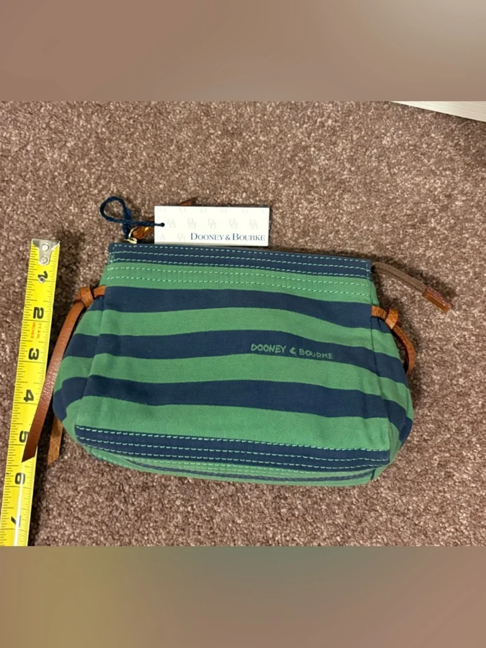 Vintage Dooney & Bourke Canvas Cosmetic Bag with Leather Trim - Picture 7 of 9